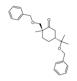 (2S,5R)-2-((benzyloxy)methyl)-5-(2-(benzyloxy)propan-2-yl)-2-methylcyclohexan-1-one Structure