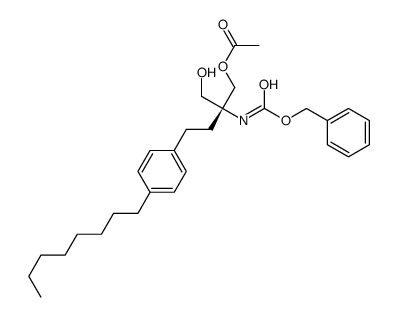 [(1R)-1-[(Acetyloxy)methyl]-1-(hydroxymethyl)-3-(4-octylphenyl)propyl]-carbamic Acid Phenylmethyl Ester Structure