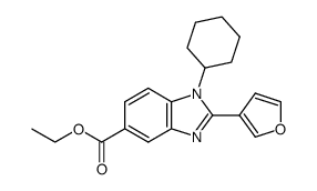 1-cyclohexyl-2-(furan-3-yl)-1H-benzimidazole-5-carboxylic acid ethyl ester structure