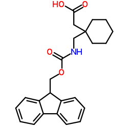 2-(1-(((((9H-芴-9-基)甲氧基)羰基)氨基)甲基)环己基)乙酸结构式