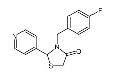 4-Thiazolidinone, 3-[(4-fluorophenyl)methyl]-2-(4-pyridinyl)结构式