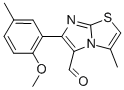 6-(2-methoxy-5-methylphenyl)-3-methylimidazo[2,1-b]thiazole-5-carboxaldehyde structure