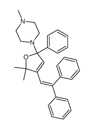 1-[4-(2,2-Diphenyl-vinyl)-5,5-dimethyl-2-phenyl-2,5-dihydro-furan-2-yl]-4-methyl-piperazine结构式