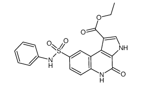 4-oxo-8-phenylsulfamoyl-4,5-dihydro-3H-pyrrolo[2,3-c]quinoline-1-ethyl carboxylate Structure