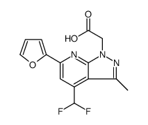 1H-Pyrazolo[3,4-b]pyridine-1-acetic acid, 4-(difluoromethyl)-6-(2-furanyl)-3-methyl structure