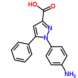 1-(4-Aminophenyl)-5-phenyl-1H-pyrazole-3-carboxylic acid Structure