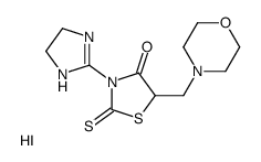 3-(4,5-dihydro-1H-imidazol-2-yl)-5-(morpholin-4-ylmethyl)-2-sulfanylidene-1,3-thiazolidin-4-one,hydroiodide Structure