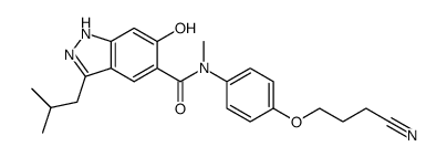 5-{N-[4-(3-cyanopropoxy)phenyl]-N-methylaminocarbonyl}-3-isobutyl-6-hydroxy-1H-indazole结构式