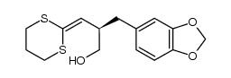 (2R)-2-[3,4-(methylenedioxy)benzyl]-3-(1,3-dithian-2-ylidene)propanol结构式