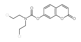 (2-oxochromen-7-yl) N,N-bis(2-chloroethyl)carbamate structure