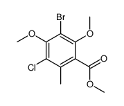 methyl 3-bromo-5-chloro-2,4-dimethoxy-6-methylbenzoate结构式