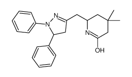 6-[(1,5-diphenyl-4,5-dihydropyrazol-3-yl)methyl]-4,4-dimethyl-piperidi n-2-one structure