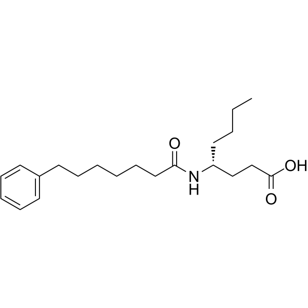 (4R)-4-[(7-Phenylheptanoyl)amino]octanoic acid structure