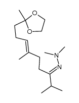 2,2-(1,2-ethanediyldioxy)-6,10-dimethyl-5(E)-undecen-9-one N,N-dimethylhydrazone Structure