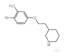 3-[2-(4-Bromo-3-methylphenoxy)ethyl]piperidine hydrochloride Structure