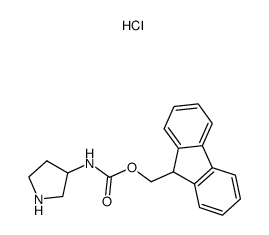 (9H-Fluoren-9-yl)methyl pyrrolidin-3-ylcarbamate hydrochloride structure