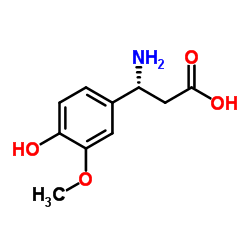 (3R)-3-Amino-3-(4-hydroxy-3-methoxyphenyl)propanoic acid结构式