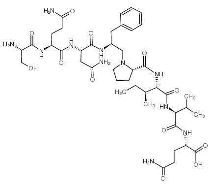 丝氨酰-谷氨酰胺酰-天冬氨酰胺酰-2-氨基-3-苯基丙基-(R)-脯氨酰-异亮氨酰-缬氨酰-谷氨酰胺结构式