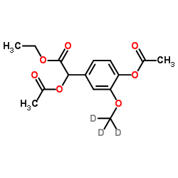 α,4-Di-O-acetyl Vanillylmandelic acid ethyl ester-d3 Structure