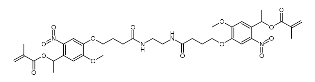 1,1'-(4,4'-(4,4'-(ethane-1,2-diylbis(azanediyl))bis(4-oxobutane-4,1-diyl))bis(oxy)bis(5-methoxy-2-nitro-4,1-phenylene))bis(ethane-1,1-diyl)bis(2-methyl acrylate) Structure