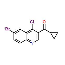 (6-Bromo-4-chloro-3-quinolinyl)(cyclopropyl)methanone结构式