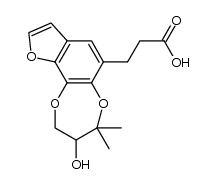 3-(3-hydroxy-4,4-dimethyl-3,4-dihydro-2H-[1,4]dioxepino[2,3-g]benzofuran-6-yl)propanoic acid结构式