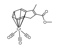 tricarbonyl[(3a,3,4,5,6,7,7a-η)-3-methyl-2-methoxycarbonyl-1H-indene]chromium Structure