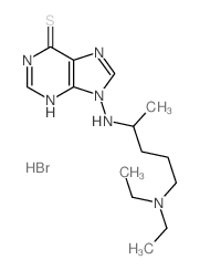 6H-Purine-6-thione,9-[[4-(diethylamino)-1-methylbutyl]amino]-1,9-dihydro-, hydrobromide (1:1) structure