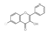 6-chloro-3-hydroxy-2-pyridin-3-yl-chromen-4-one结构式