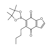 5-butyl-6-(4,4,5,5-tetramethyl[1,3,2]dioxaborolan-2-yl)benzo[b]furan-4,7-dione结构式