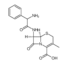 7-(α-Amino-DL-phenylacetamido)-3-deacetoxycephalosporanic acid结构式