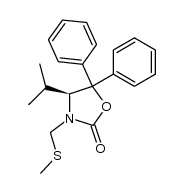 (S)-3-methylthiomethyl-4-isopropyl-5,5-diphenyl-1,3-oxazolidin-2-one结构式