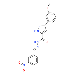 3-(3-methoxyphenyl)-N'-[(E)-(3-nitrophenyl)methylidene]-1H-pyrazole-5-carbohydrazide结构式