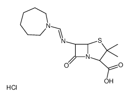 (2S,5R,6R)-6-(azepan-1-ylmethylideneamino)-3,3-dimethyl-7-oxo-4-thia-1-azabicyclo[3.2.0]heptane-2-carboxylic acid,hydrochloride结构式