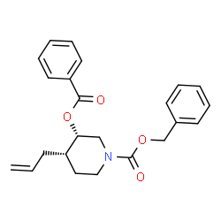 (3S,4S)-苯甲基 4-烯丙基-3-(苯甲酰氧基)哌啶-1-甲酸基酯结构式