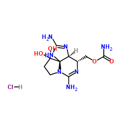 [(3aS,4R,10aS)-2,6-diamino-10,10-dihydroxy-3a,4,8,9-tetrahydro-3H-pyrrolo[1,2-c]purin-4-yl]methyl carbamate,dihydrochloride结构式