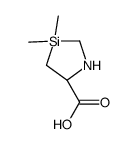 (5R)-3,3-dimethyl-1,3-azasilolidine-5-carboxylic acid结构式