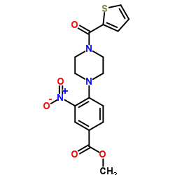 Methyl 3-nitro-4-[4-(2-thienylcarbonyl)-1-piperazinyl]benzoate Structure