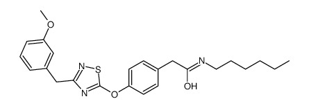 N-hexyl-2-[4-[[3-[(3-methoxyphenyl)methyl]-1,2,4-thiadiazol-5-yl]oxy]phenyl]acetamide结构式