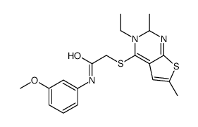 Acetamide, 2-[(5-ethyl-2,6-dimethylthieno[2,3-d]pyrimidin-4-yl)thio]-N-(3-methoxyphenyl)- (9CI) Structure