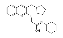 Acetamide, N-cyclohexyl-2-[[3-(cyclopentylmethyl)-2-quinolinyl]thio]- (9CI)结构式