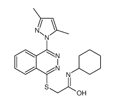 Acetamide, N-cyclohexyl-2-[[4-(3,5-dimethyl-1H-pyrazol-1-yl)-1-phthalazinyl]thio]- (9CI)结构式