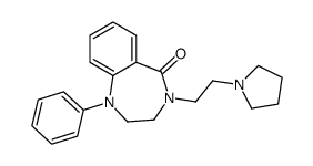 1-phenyl-4-(2-pyrrolidin-1-ylethyl)-2,3-dihydro-1,4-benzodiazepin-5-one结构式