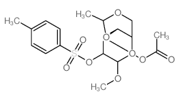 [4-methoxy-9-methyl-3-(4-methylphenyl)sulfonyloxy-5,8,10-trioxabicyclo[4.4.0]dec-2-yl] acetate结构式