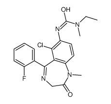 3-[6-chloro-5-(2-fluorophenyl)-1-methyl-2-oxo-3H-1,4-benzodiazepin-7-yl]-1-ethyl-1-methylurea结构式