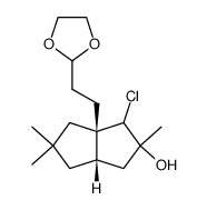 1-chloro-6a-<2-(1,3-dioxolan-2-yl)ethyl>octahydro-2,5,5-trimethyl-2-pentalenol结构式