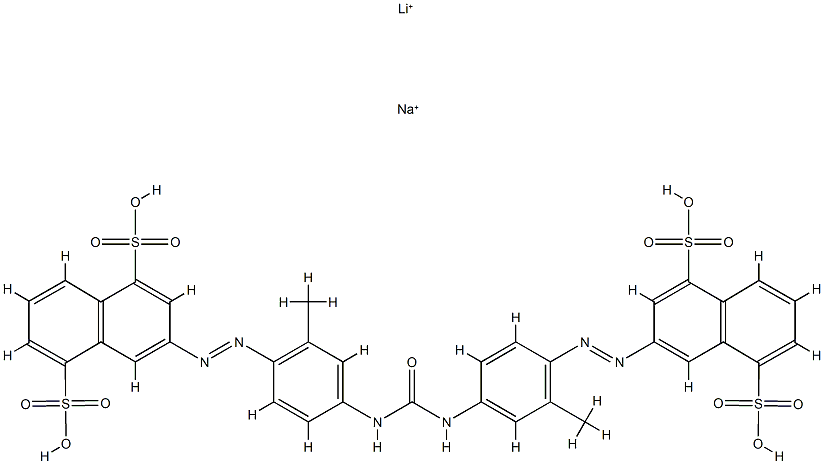 3,3'-[羰基二[亚氨基(2-甲基-4,1-亚苯基)偶氮]]二-1,5-萘二磺酸锂钠盐结构式