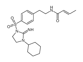 (E)-N-[2-[4-[(3-Cyclohexyl-2-iminoimidazolidin-1-yl)sulfonyl]phenyl]ethyl]-2-butenamide Structure