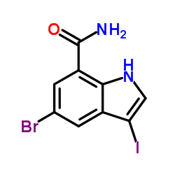 5-Bromo-3-iodo-1H-indole-7-carboxamide Structure