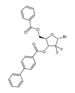 5-O-benzoyl-2-deoxy-2,2-difluoro-3-O-(p-phenylbenzoyl)-α-D-ribofuranosyl bromide Structure